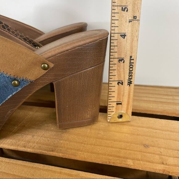 Cato multipattern platform chunky heel sandals size 10M Y2K - Picture 8 of 10